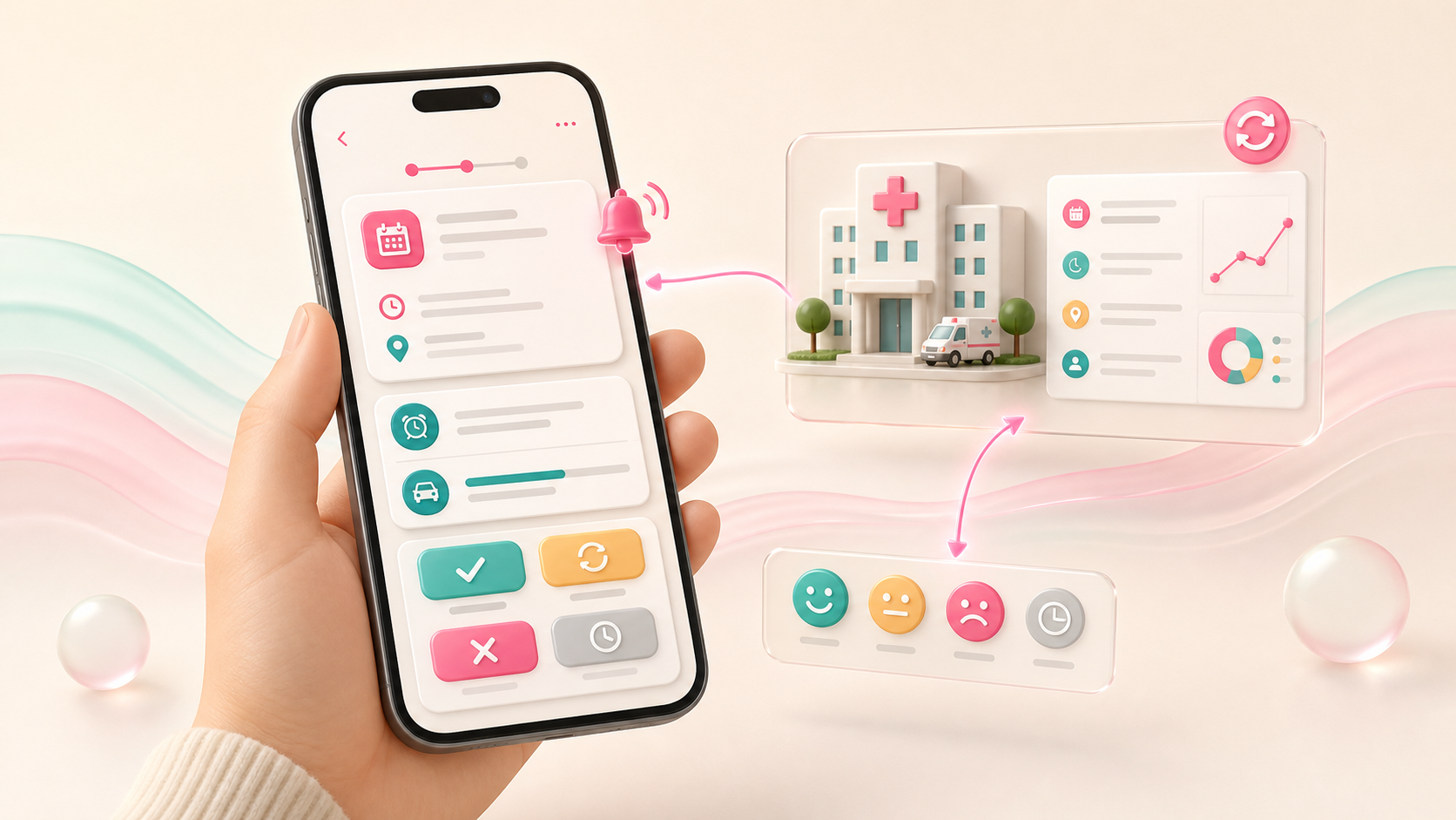 Dont4get product visual showing appointment updates between user and organization